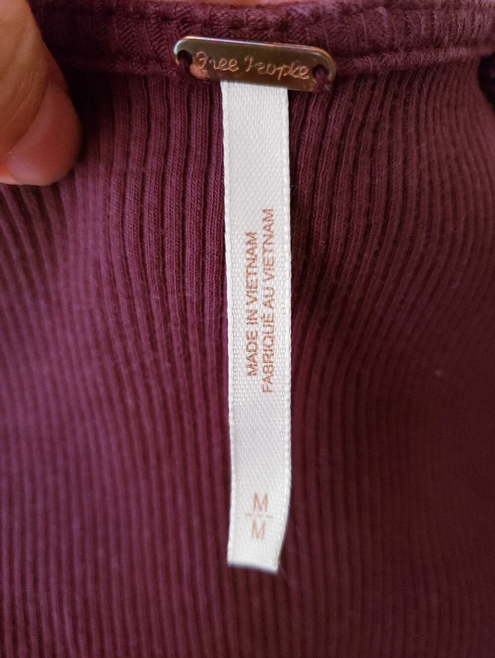 Free People Maroon Let's Talk Baby Tee Shirt